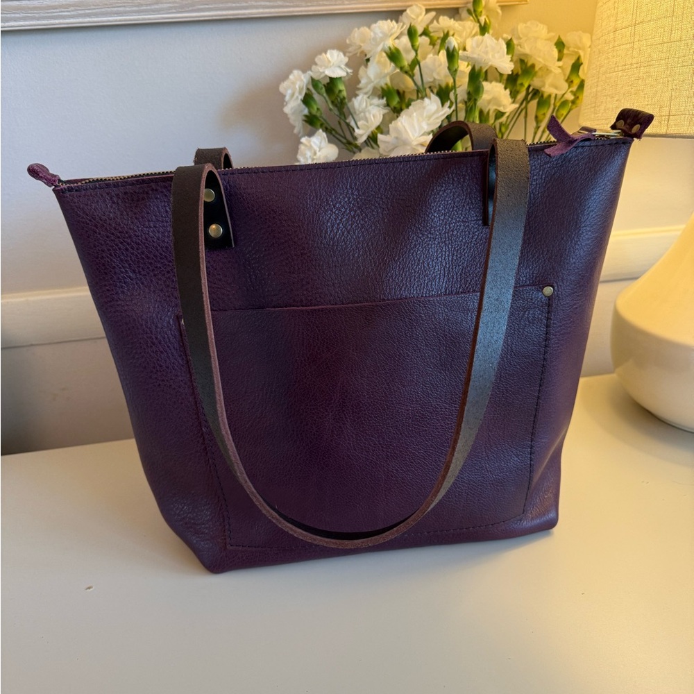 Portland Leather Goods- Medium Tote Plum